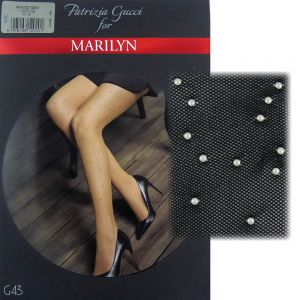 Marilyn Gucci G43 R3/4 Rajstopy kryształki kabaretki black